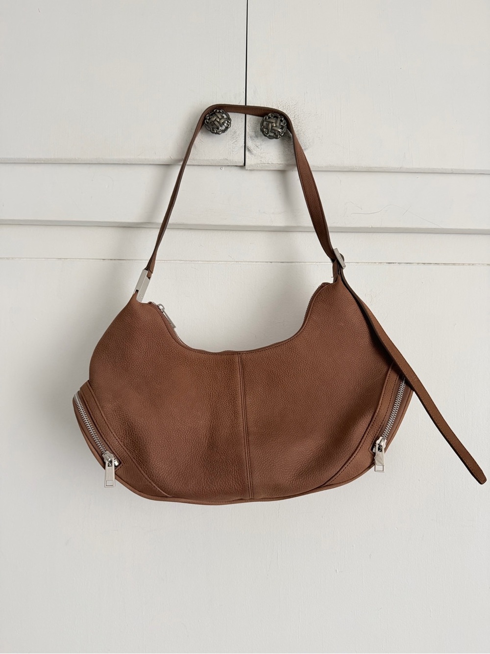 OSOI Cargo Hobo Shoulder Bag in Nubuck Brown - Picture 2 of 14